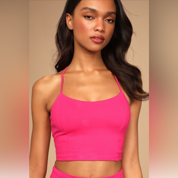 Lulu’s Catch My Eye Hot Pink Two-Piece Lace-Up Mini Dress, Size M - Picture 4 of 12